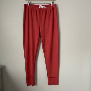 Carhartt Womens Thermal Leggings Base Layer Coral Orange Polyester Size Large